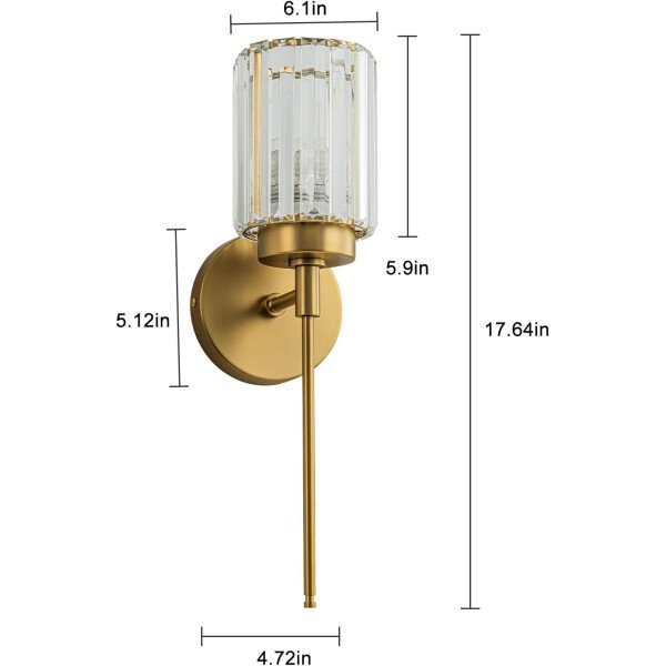 Moderna lámpara de tocador de baño de cristal de 3 luces de latón para pared, sobre espejo, iluminación de tocador negra y dorada para baño, pantalla cuadrada, aplique de pared de latón - Imagen 135