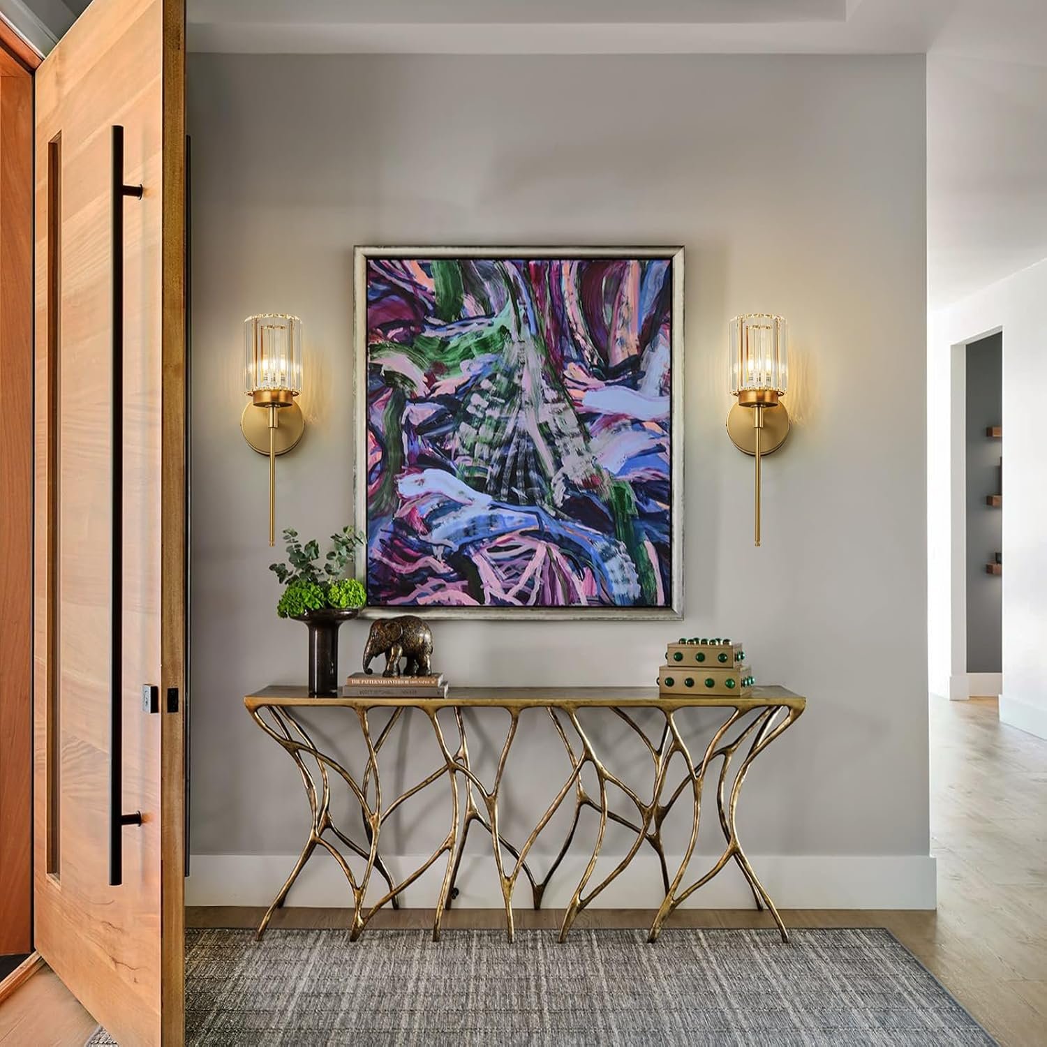 Moderna lámpara de tocador de baño de cristal de 3 luces de latón para pared, sobre espejo, iluminación de tocador negra y dorada para baño, pantalla cuadrada, aplique de pared de latón - Imagen 138