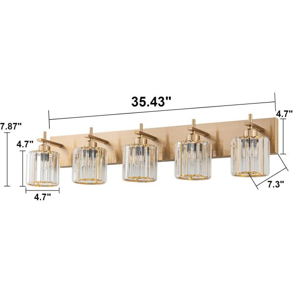 Moderna lámpara de tocador de baño de cristal de 3 luces de latón para pared, sobre espejo, iluminación de tocador negra y dorada para baño, pantalla cuadrada, aplique de pared de latón - Imagen 150