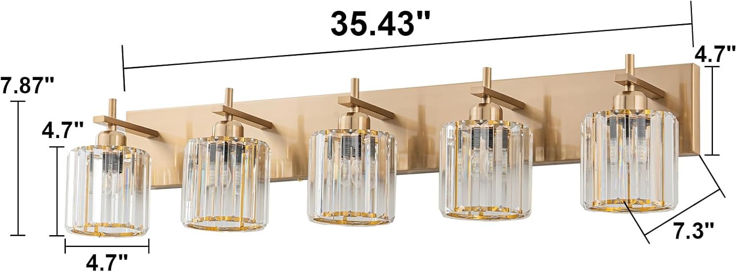 Moderna lámpara de tocador de baño de cristal de 3 luces de latón para pared, sobre espejo, iluminación de tocador negra y dorada para baño, pantalla cuadrada, aplique de pared de latón - Imagen 150