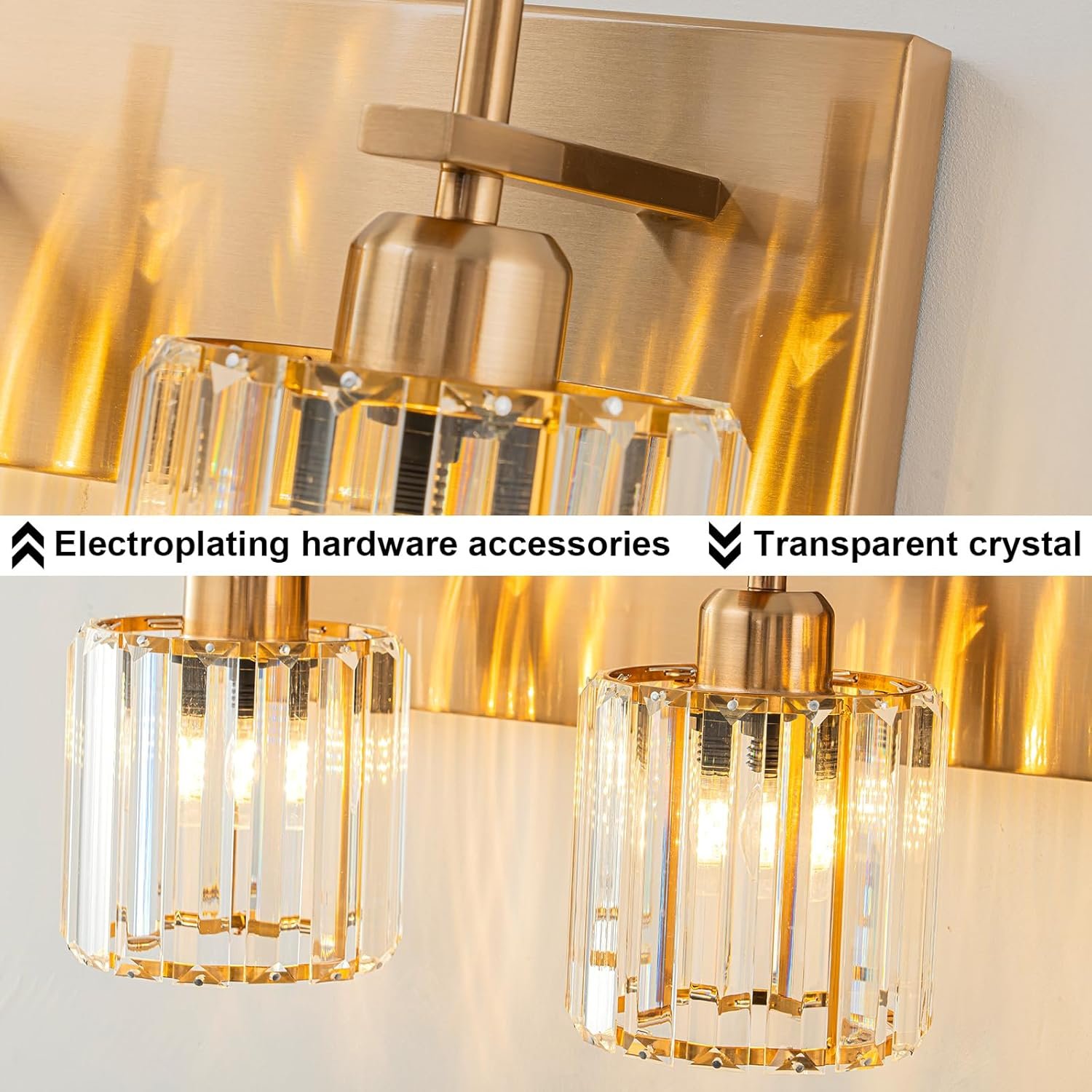 Moderna lámpara de tocador de baño de cristal de 3 luces de latón para pared, sobre espejo, iluminación de tocador negra y dorada para baño, pantalla cuadrada, aplique de pared de latón - Imagen 153