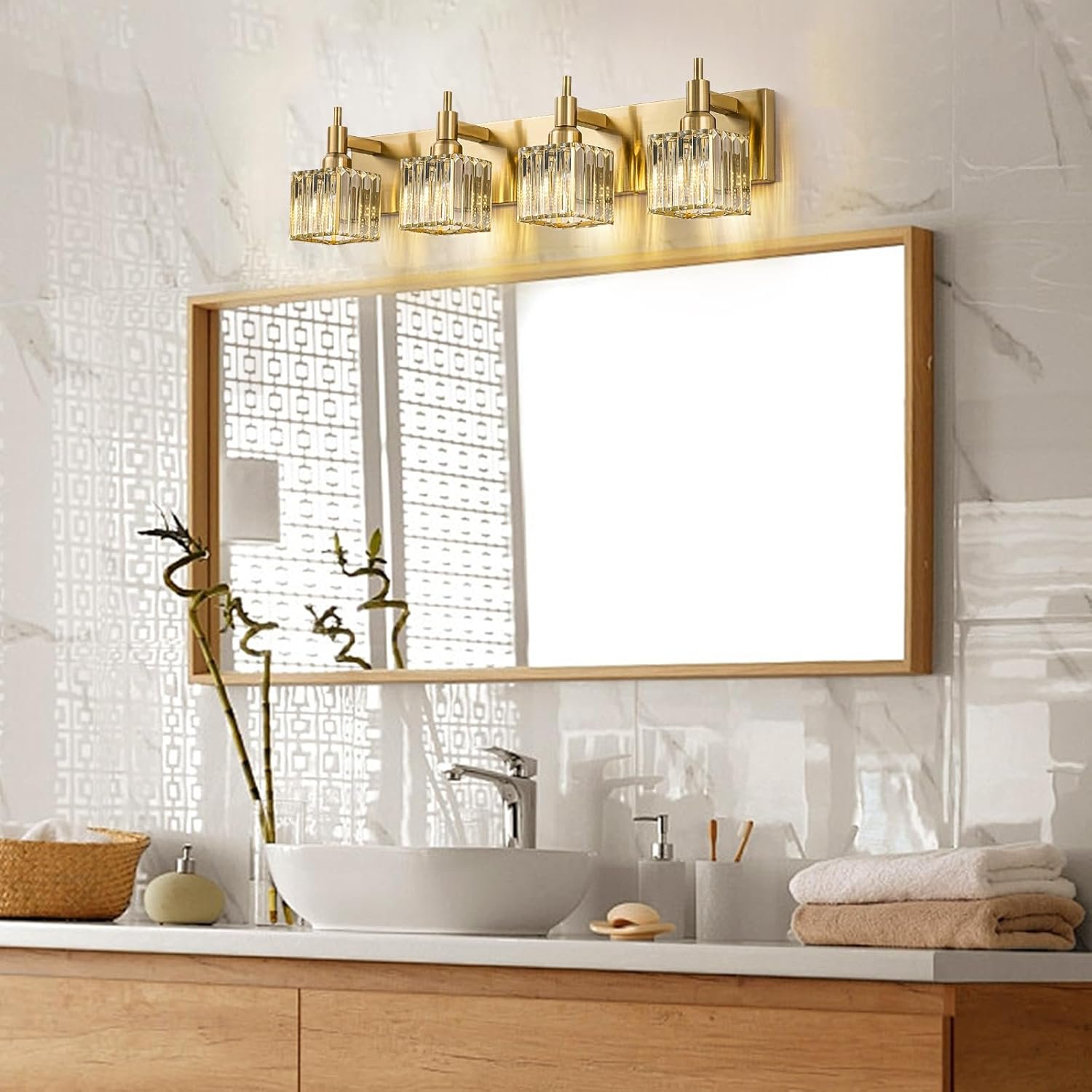Moderna lámpara de tocador de baño de cristal de 3 luces de latón para pared, sobre espejo, iluminación de tocador negra y dorada para baño, pantalla cuadrada, aplique de pared de latón - Imagen 171