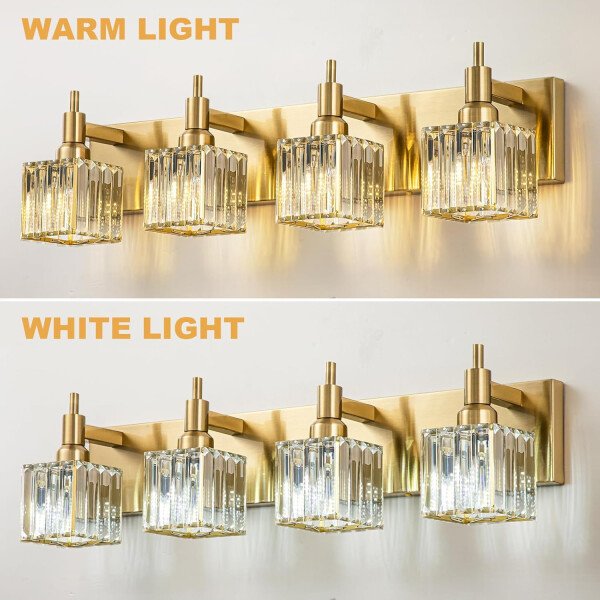 Moderna lámpara de tocador de baño de cristal de 3 luces de latón para pared, sobre espejo, iluminación de tocador negra y dorada para baño, pantalla cuadrada, aplique de pared de latón - Imagen 176