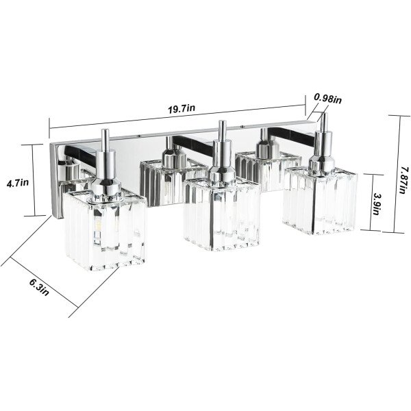 Moderna lámpara de tocador de baño de cristal de 3 luces de latón para pared, sobre espejo, iluminación de tocador negra y dorada para baño, pantalla cuadrada, aplique de pared de latón - Imagen 181
