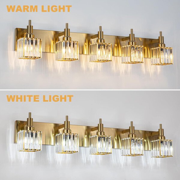 Moderna lámpara de tocador de baño de cristal de 3 luces de latón para pared, sobre espejo, iluminación de tocador negra y dorada para baño, pantalla cuadrada, aplique de pared de latón - Imagen 195