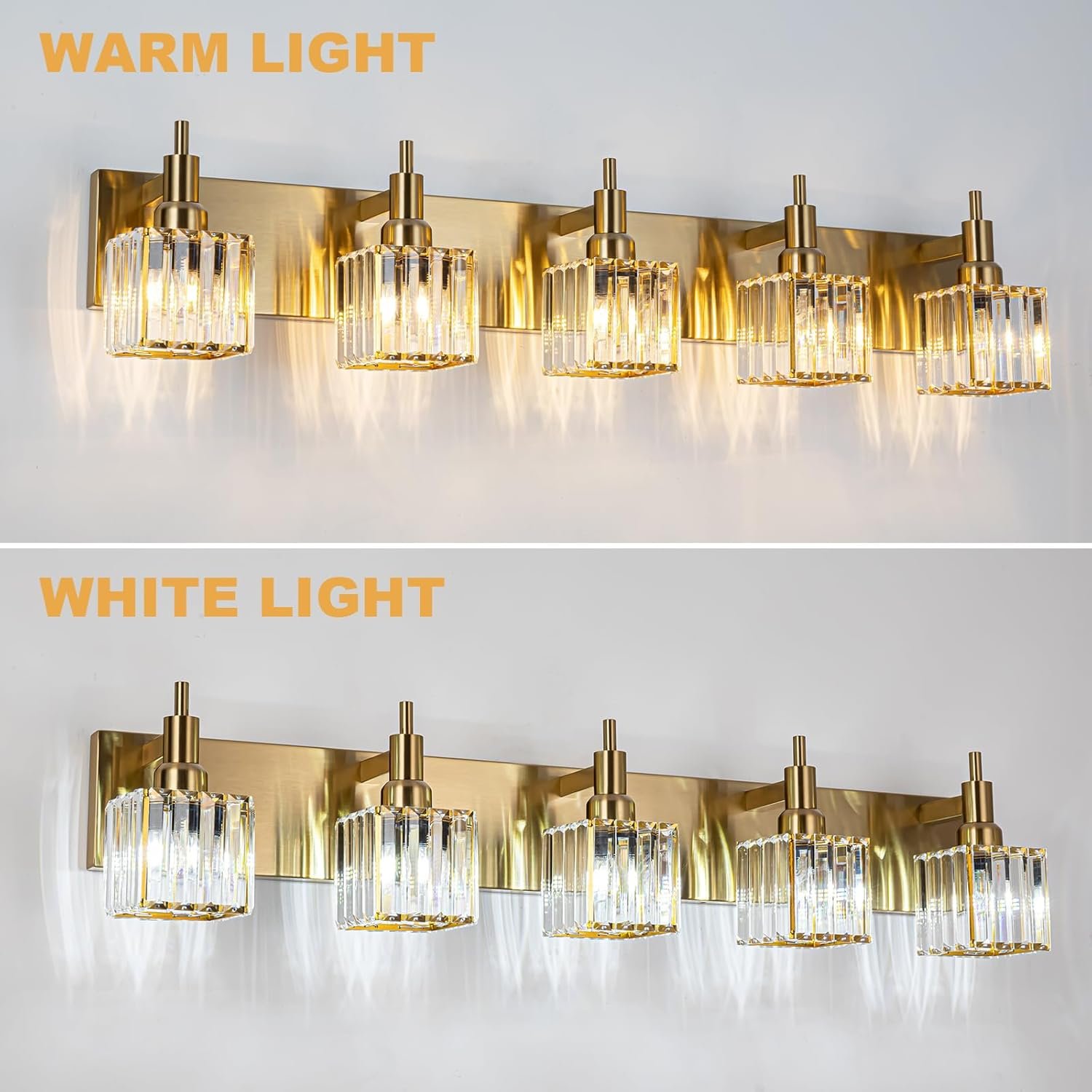 Moderna lámpara de tocador de baño de cristal de 3 luces de latón para pared, sobre espejo, iluminación de tocador negra y dorada para baño, pantalla cuadrada, aplique de pared de latón - Imagen 195