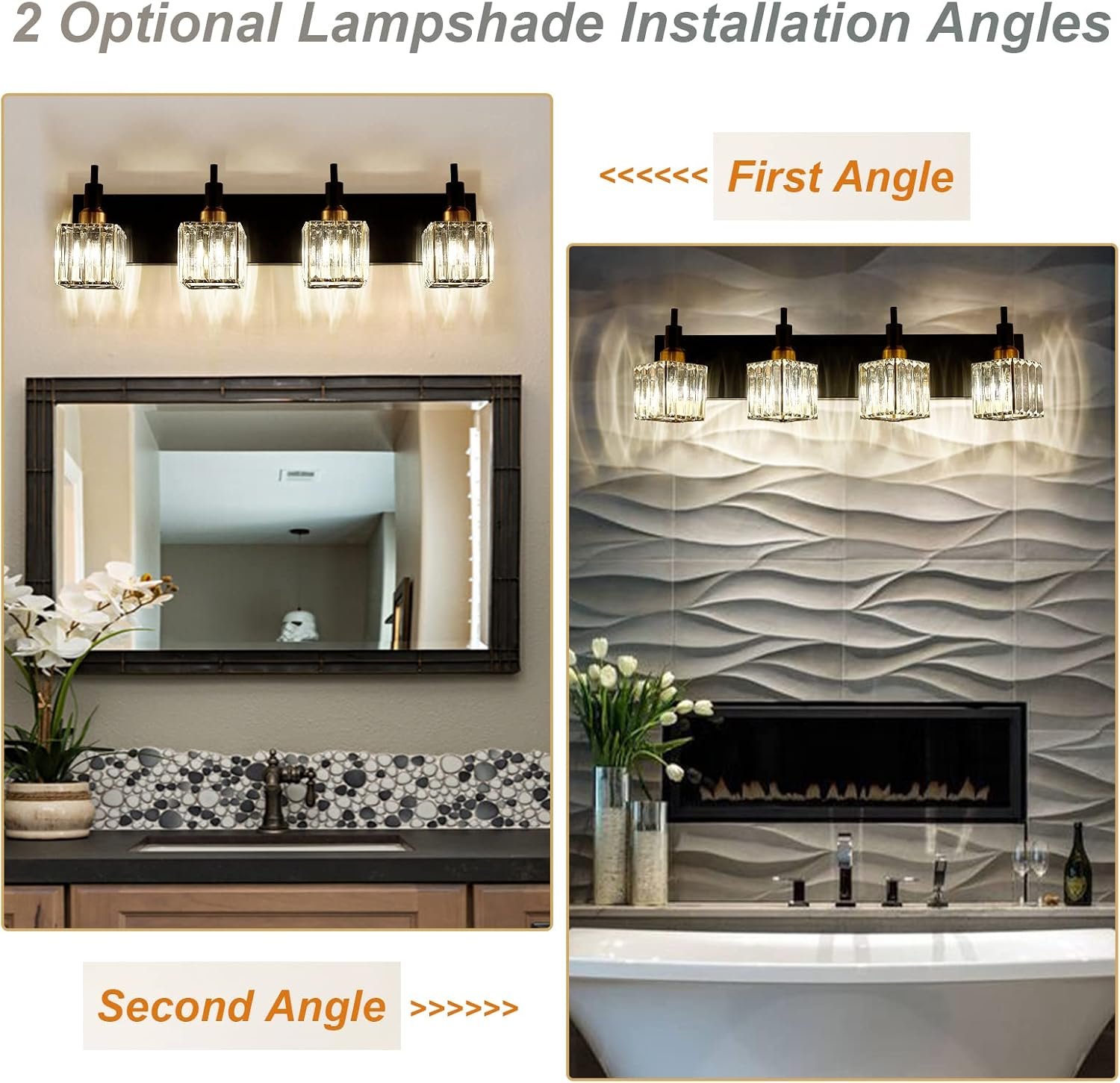 Moderna lámpara de tocador de baño de cristal de 3 luces de latón para pared, sobre espejo, iluminación de tocador negra y dorada para baño, pantalla cuadrada, aplique de pared de latón - Imagen 208