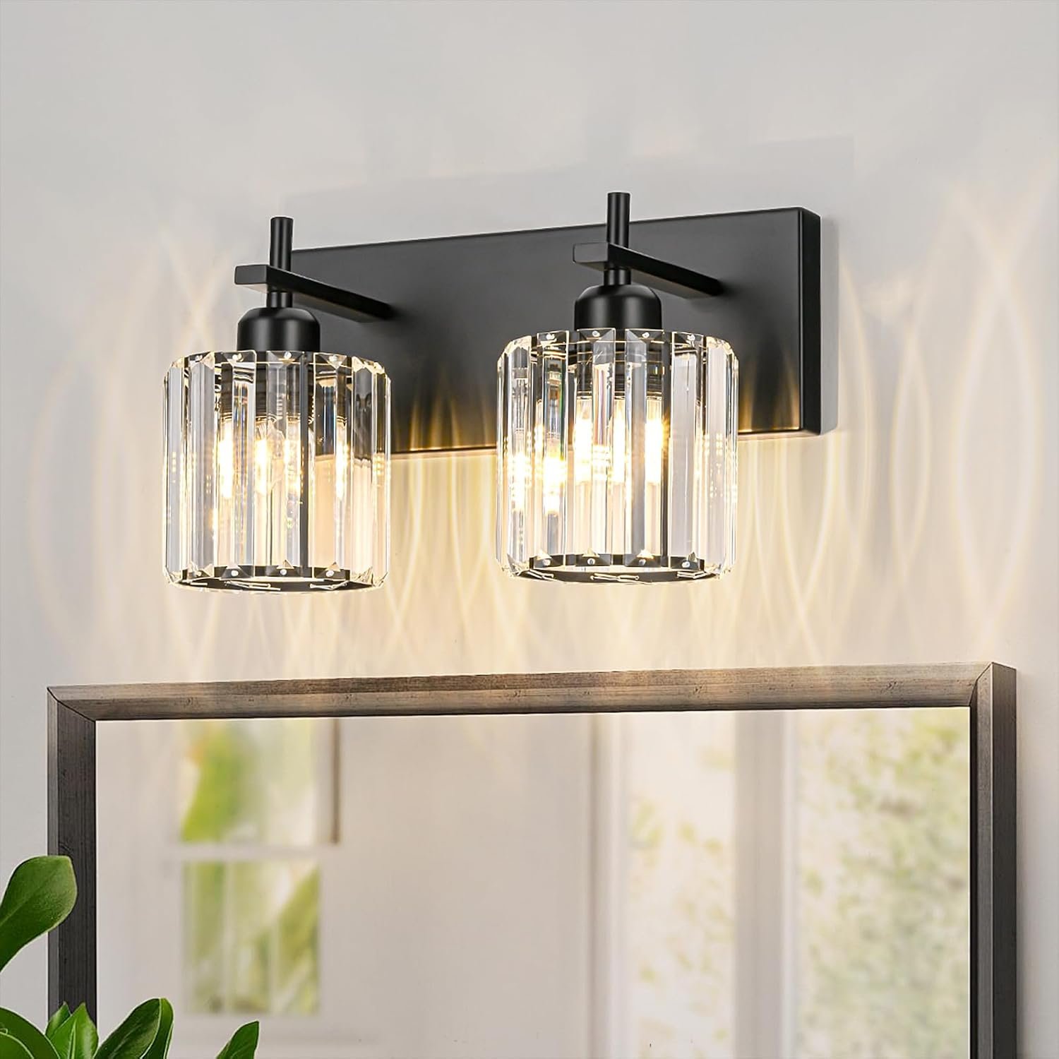 Moderna lámpara de tocador de baño de cristal de 3 luces de latón para pared, sobre espejo, iluminación de tocador negra y dorada para baño, pantalla cuadrada, aplique de pared de latón - Imagen 212