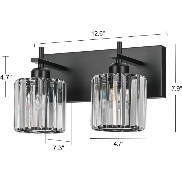 Moderna lámpara de tocador de baño de cristal de 3 luces de latón para pared, sobre espejo, iluminación de tocador negra y dorada para baño, pantalla cuadrada, aplique de pared de latón - Imagen 214