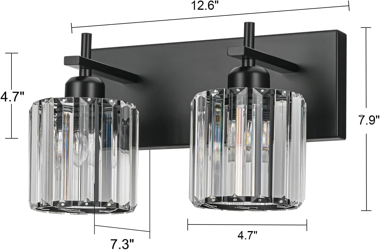 Moderna lámpara de tocador de baño de cristal de 3 luces de latón para pared, sobre espejo, iluminación de tocador negra y dorada para baño, pantalla cuadrada, aplique de pared de latón - Imagen 214