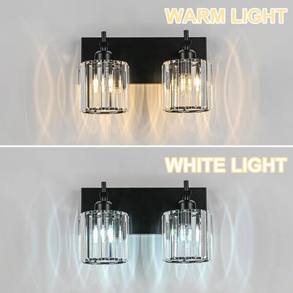Moderna lámpara de tocador de baño de cristal de 3 luces de latón para pared, sobre espejo, iluminación de tocador negra y dorada para baño, pantalla cuadrada, aplique de pared de latón - Imagen 218