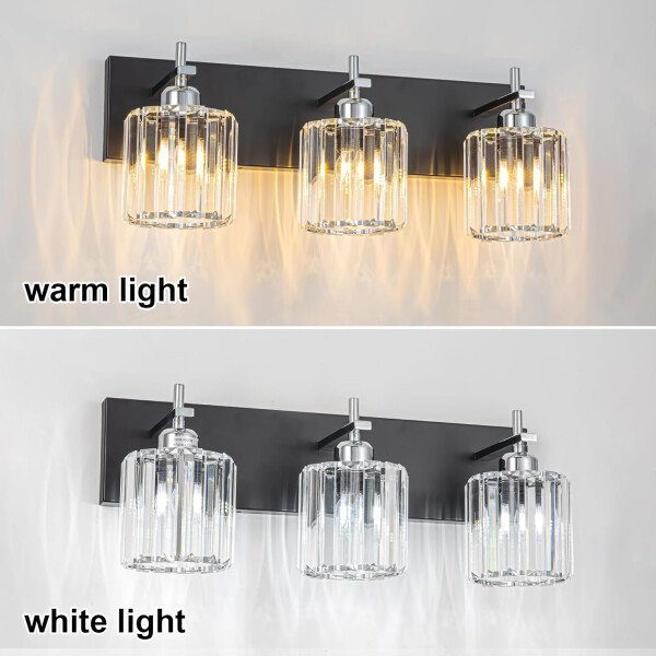 Moderna lámpara de tocador de baño de cristal de 3 luces de latón para pared, sobre espejo, iluminación de tocador negra y dorada para baño, pantalla cuadrada, aplique de pared de latón - Imagen 223