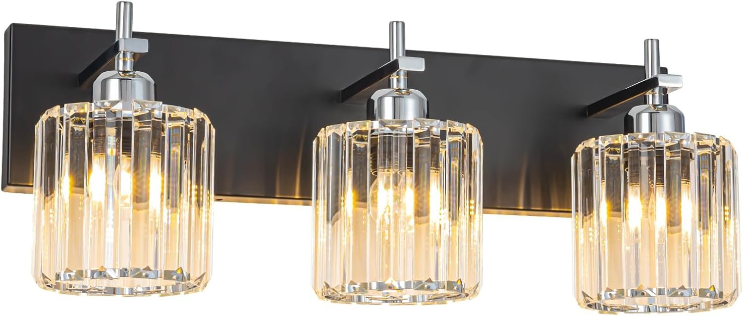 Moderna lámpara de tocador de baño de cristal de 3 luces de latón para pared, sobre espejo, iluminación de tocador negra y dorada para baño, pantalla cuadrada, aplique de pared de latón - Imagen 226