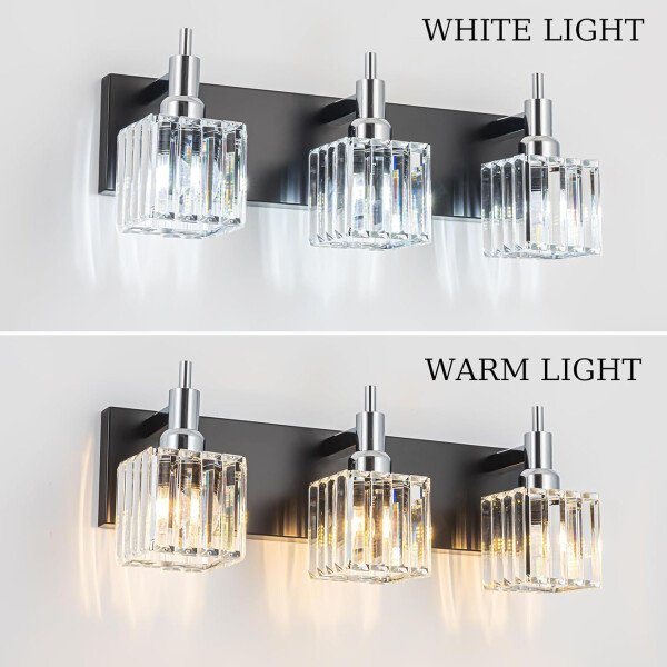 Moderna lámpara de tocador de baño de cristal de 3 luces de latón para pared, sobre espejo, iluminación de tocador negra y dorada para baño, pantalla cuadrada, aplique de pared de latón - Imagen 231