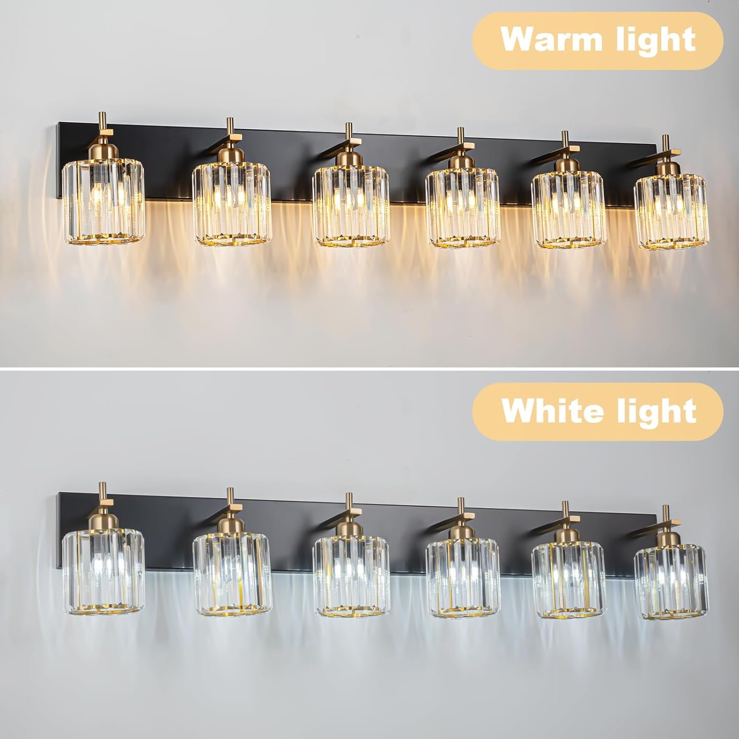 Moderna lámpara de tocador de baño de cristal de 3 luces de latón para pared, sobre espejo, iluminación de tocador negra y dorada para baño, pantalla cuadrada, aplique de pared de latón - Imagen 237