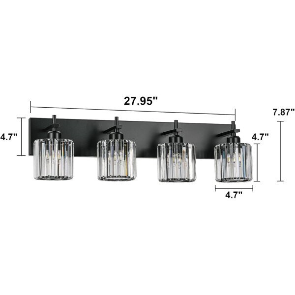 Moderna lámpara de tocador de baño de cristal de 3 luces de latón para pared, sobre espejo, iluminación de tocador negra y dorada para baño, pantalla cuadrada, aplique de pared de latón - Imagen 243