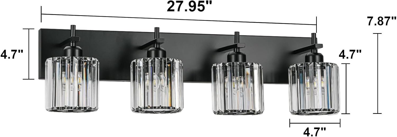 Moderna lámpara de tocador de baño de cristal de 3 luces de latón para pared, sobre espejo, iluminación de tocador negra y dorada para baño, pantalla cuadrada, aplique de pared de latón - Imagen 243