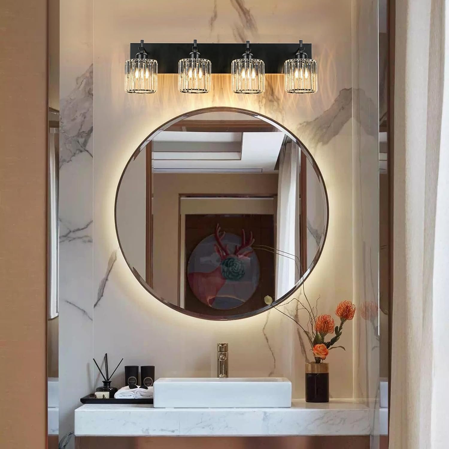 Moderna lámpara de tocador de baño de cristal de 3 luces de latón para pared, sobre espejo, iluminación de tocador negra y dorada para baño, pantalla cuadrada, aplique de pared de latón - Imagen 246