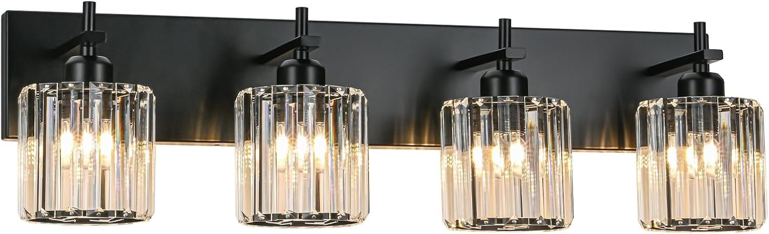 Moderna lámpara de tocador de baño de cristal de 3 luces de latón para pared, sobre espejo, iluminación de tocador negra y dorada para baño, pantalla cuadrada, aplique de pared de latón - Imagen 247