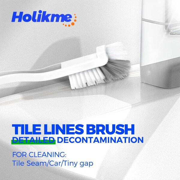 Holikme - Juego de 5 cepillos de limpieza profunda, especiales para juntas, cepillos para frotar, cepillo tipo estropajo, cepillo para juntas y esquinas y cepillo para ranuras y huecos para baños, suelos, ducha, azulejos o superficies de la cocina, color verde - Imagen 5