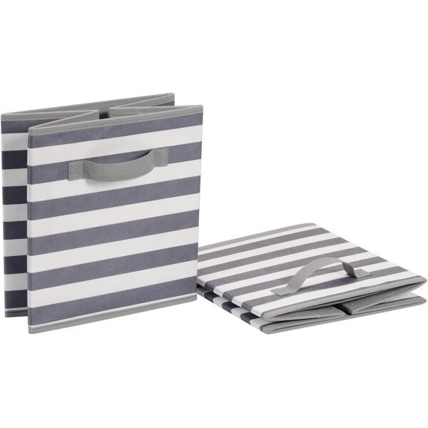 Amazon Basics - Cestos plegables de tela para almacenar, organizadores con asas, 10.5 x 10.5 x 11 pulgadas, color gris, paquete de 6 - Image 9
