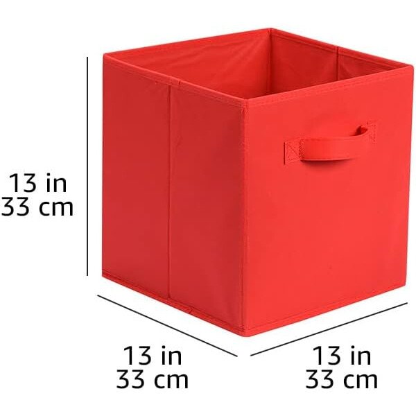 Amazon Basics - Cestos plegables de tela para almacenar, organizadores con asas, 10.5 x 10.5 x 11 pulgadas, color gris, paquete de 6 - Image 16