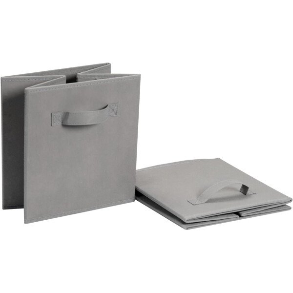 Amazon Basics - Cestos plegables de tela para almacenar, organizadores con asas, 10.5 x 10.5 x 11 pulgadas, color gris, paquete de 6 - Image 20