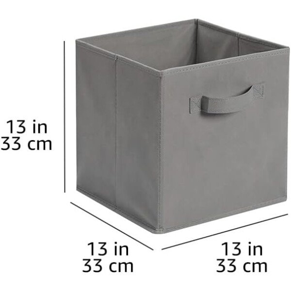 Amazon Basics - Cestos plegables de tela para almacenar, organizadores con asas, 10.5 x 10.5 x 11 pulgadas, color gris, paquete de 6 - Image 21