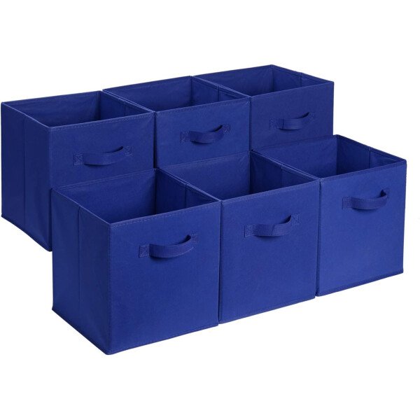 Amazon Basics - Cestos plegables de tela para almacenar, organizadores con asas, 10.5 x 10.5 x 11 pulgadas, color gris, paquete de 6 - Image 22