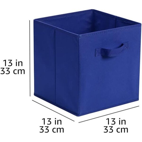 Amazon Basics - Cestos plegables de tela para almacenar, organizadores con asas, 10.5 x 10.5 x 11 pulgadas, color gris, paquete de 6 - Image 26