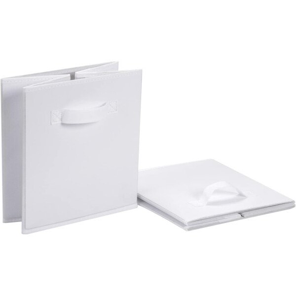 Amazon Basics - Cestos plegables de tela para almacenar, organizadores con asas, 10.5 x 10.5 x 11 pulgadas, color gris, paquete de 6 - Image 31