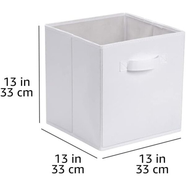 Amazon Basics - Cestos plegables de tela para almacenar, organizadores con asas, 10.5 x 10.5 x 11 pulgadas, color gris, paquete de 6 - Image 32