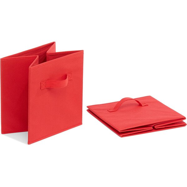 Amazon Basics - Cestos plegables de tela para almacenar, organizadores con asas, 10.5 x 10.5 x 11 pulgadas, color gris, paquete de 6 - Image 36