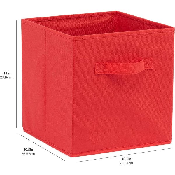 Amazon Basics - Cestos plegables de tela para almacenar, organizadores con asas, 10.5 x 10.5 x 11 pulgadas, color gris, paquete de 6 - Image 37