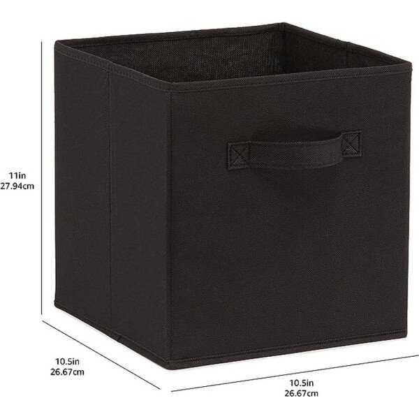 Amazon Basics - Cestos plegables de tela para almacenar, organizadores con asas, 10.5 x 10.5 x 11 pulgadas, color gris, paquete de 6 - Image 41