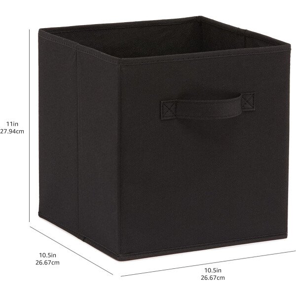 Amazon Basics - Cestos plegables de tela para almacenar, organizadores con asas, 10.5 x 10.5 x 11 pulgadas, color gris, paquete de 6 - Image 42
