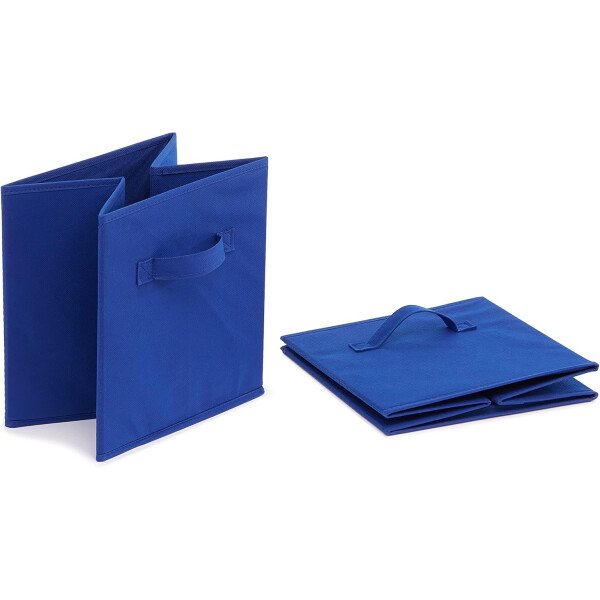 Amazon Basics - Cestos plegables de tela para almacenar, organizadores con asas, 10.5 x 10.5 x 11 pulgadas, color gris, paquete de 6 - Image 49