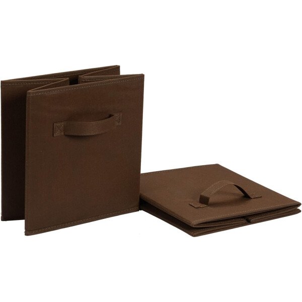 Amazon Basics - Cestos plegables de tela para almacenar, organizadores con asas, 10.5 x 10.5 x 11 pulgadas, color gris, paquete de 6 - Image 55