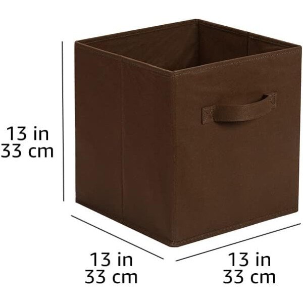 Amazon Basics - Cestos plegables de tela para almacenar, organizadores con asas, 10.5 x 10.5 x 11 pulgadas, color gris, paquete de 6 - Image 56