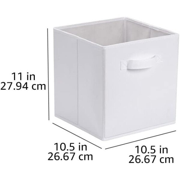 Amazon Basics - Cestos plegables de tela para almacenar, organizadores con asas, 10.5 x 10.5 x 11 pulgadas, color gris, paquete de 6 - Image 60