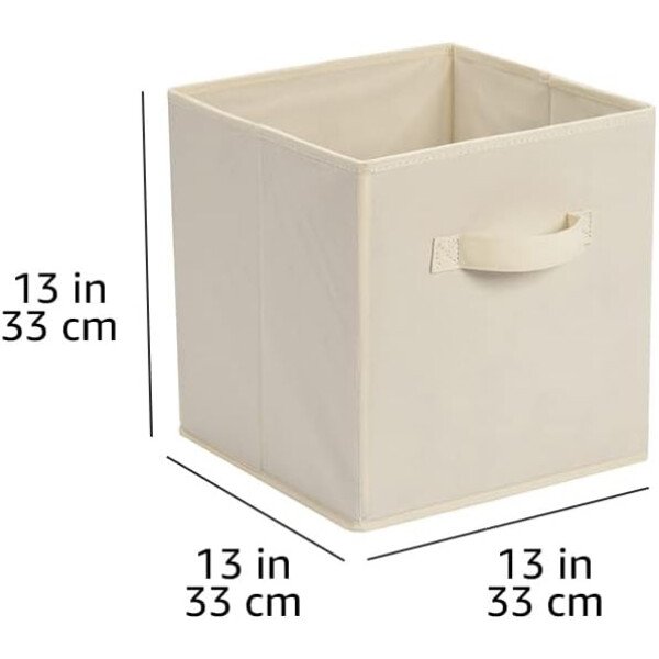 Amazon Basics - Cestos plegables de tela para almacenar, organizadores con asas, 10.5 x 10.5 x 11 pulgadas, color gris, paquete de 6 - Image 65