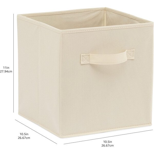 Amazon Basics - Cestos plegables de tela para almacenar, organizadores con asas, 10.5 x 10.5 x 11 pulgadas, color gris, paquete de 6 - Image 69