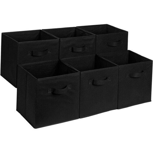 Amazon Basics - Cestos plegables de tela para almacenar, organizadores con asas, 10.5 x 10.5 x 11 pulgadas, color gris, paquete de 6 - Image 70