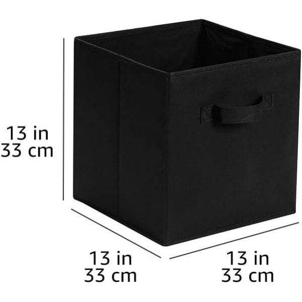 Amazon Basics - Cestos plegables de tela para almacenar, organizadores con asas, 10.5 x 10.5 x 11 pulgadas, color gris, paquete de 6 - Image 74
