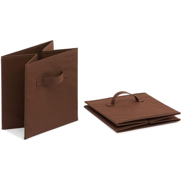 Amazon Basics - Cestos plegables de tela para almacenar, organizadores con asas, 10.5 x 10.5 x 11 pulgadas, color gris, paquete de 6 - Image 80