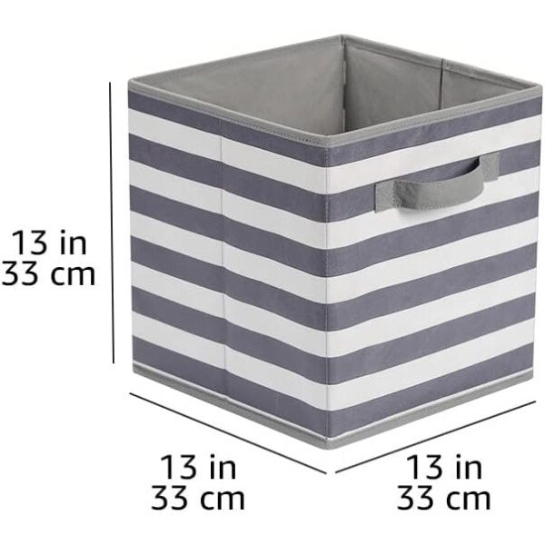 Amazon Basics - Cestos plegables de tela para almacenar, organizadores con asas, 10.5 x 10.5 x 11 pulgadas, color gris, paquete de 6 - Image 83