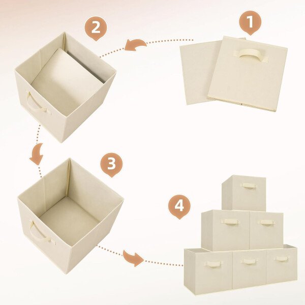 STORAGE MANIAC Cubos de almacenamiento, 11 pulgadas, duraderos, paquete de 6 contenedores plegables de tela con asas para organización, armario, estantes, oficinas, juguetes, color negro - Imagen 22