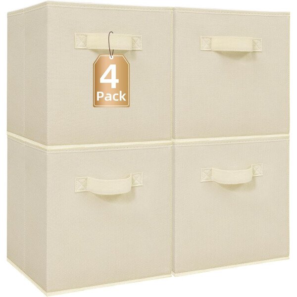 STORAGE MANIAC Cubos de almacenamiento, 11 pulgadas, duraderos, paquete de 6 contenedores plegables de tela con asas para organización, armario, estantes, oficinas, juguetes, color negro - Imagen 24