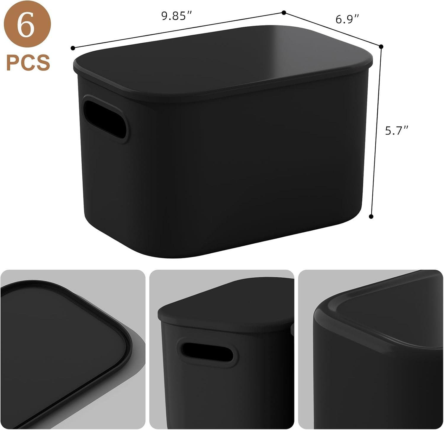 Paquete de 8 contenedores de almacenamiento coloridos con tapas, apilables para organizar, cajas de almacenamiento con asa para estantes, bonitos contenedores de almacenamiento para - Imagen 28