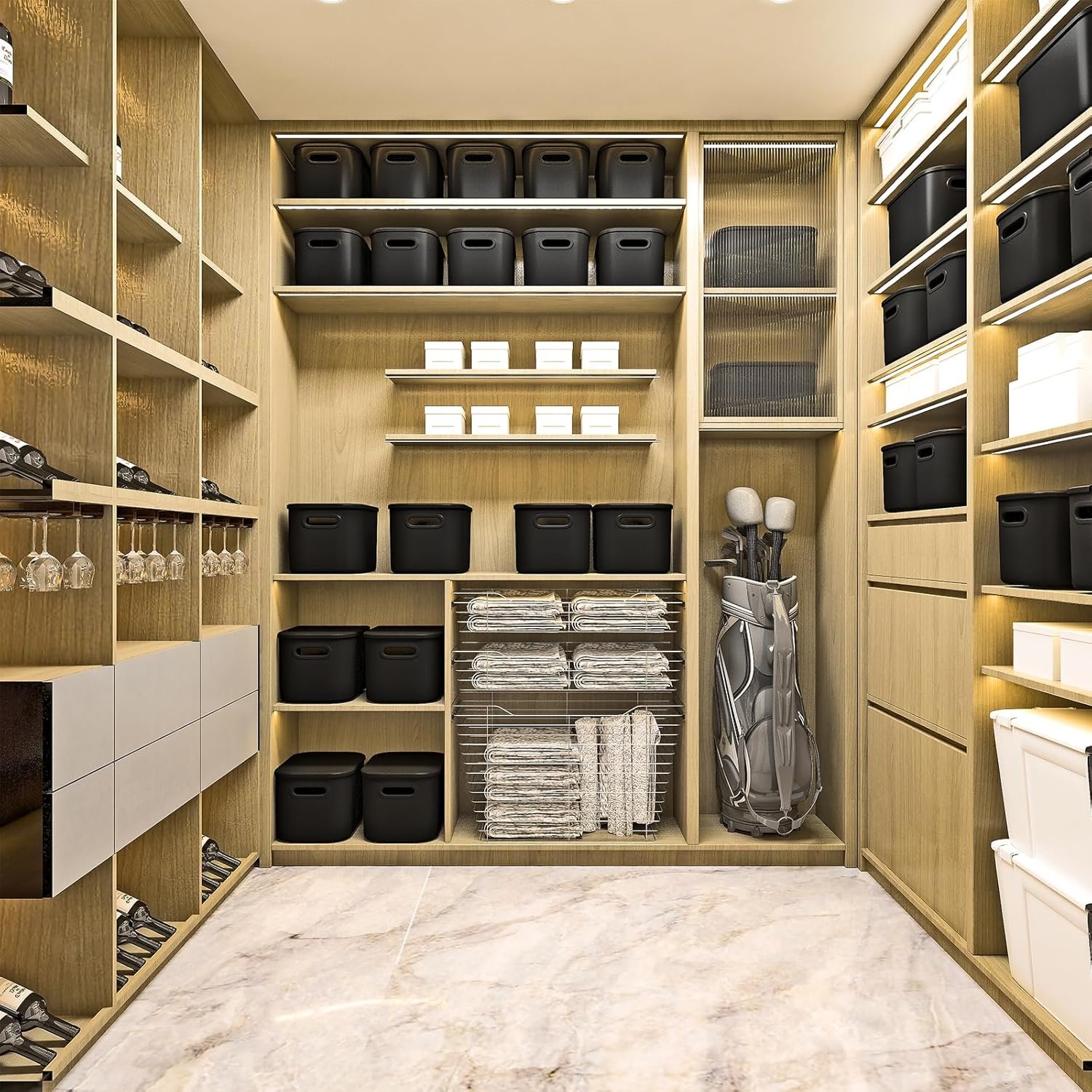 Paquete de 8 contenedores de almacenamiento coloridos con tapas, apilables para organizar, cajas de almacenamiento con asa para estantes, bonitos contenedores de almacenamiento para - Imagen 29